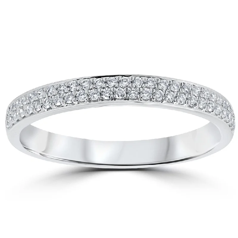 Five-stone ring-18k White Gold 1/4 ct TDW Diamond Micro Pave Wedding Ring