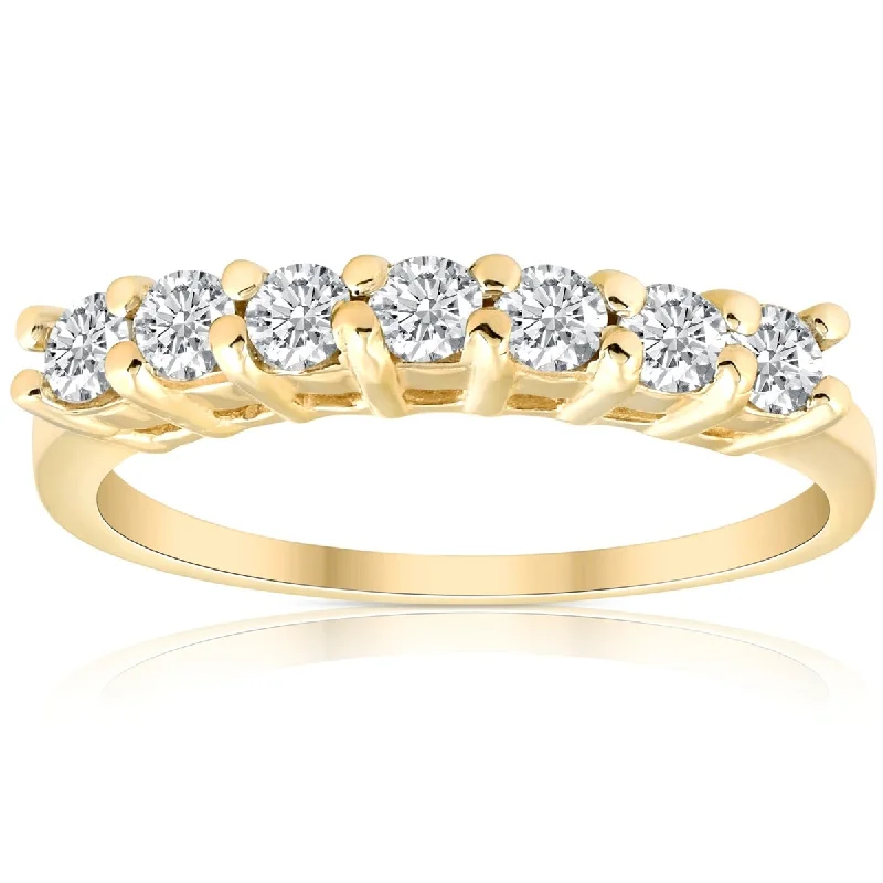 Forged gold ring-5/8ct 14K Yellow Gold Diamond Anniversary Wedding Ring