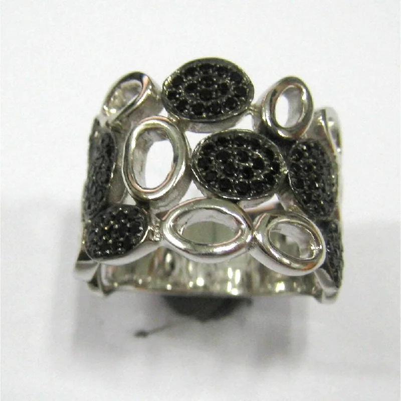 Slim band ring-925 Sterling Silver Black Spinel Ring