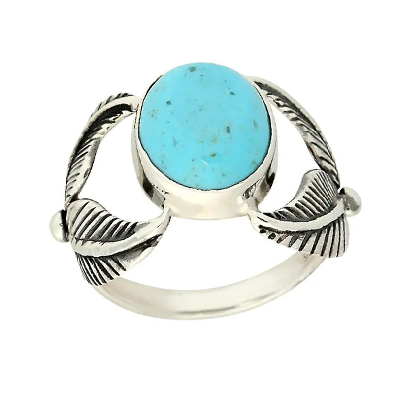 Mosaic pattern ring-925 Sterling Silver Blue Mohave Turquoise Ring