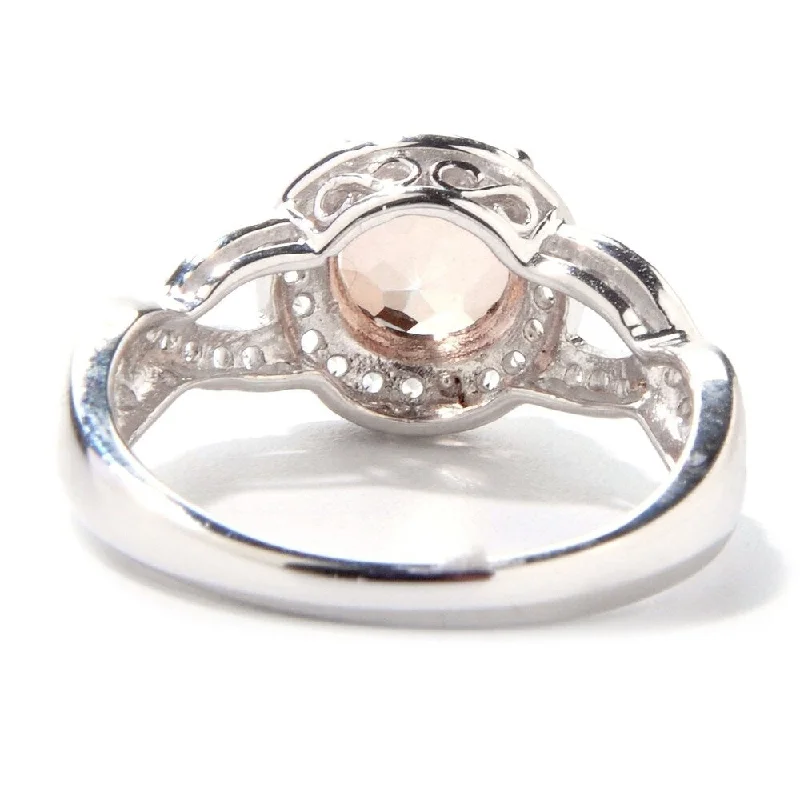 Intertwined ring-925 Sterling Silver Chocolate Topaz and White Topaz Ring