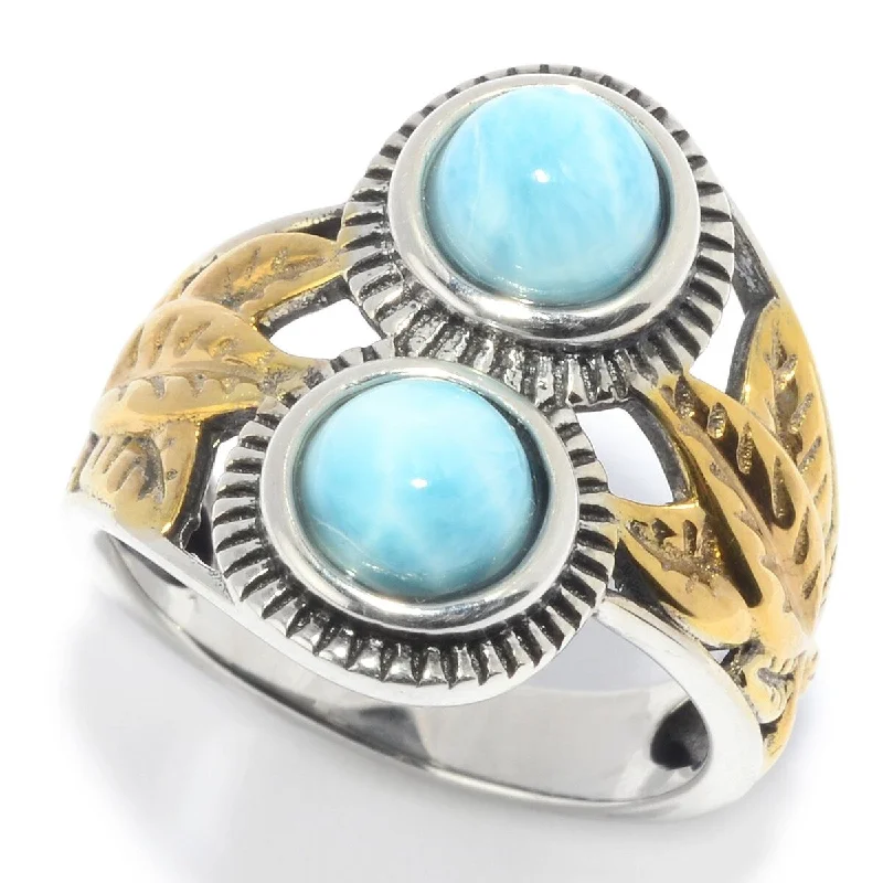 Lustrous minimalist ring-925 Sterling Silver Larimar Ring