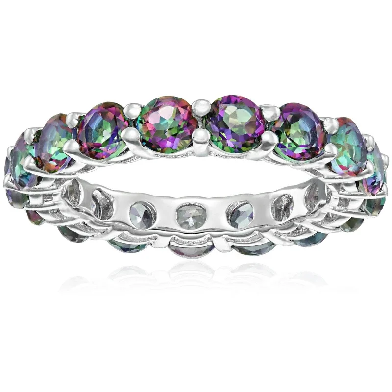 Varied stone ring-925 Sterling Silver Mystic Topaz Band Ring