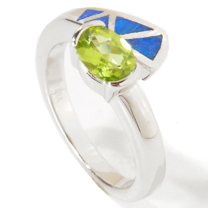 Vintage amber ring-925 Sterling Silver Peridot and Opal Ring