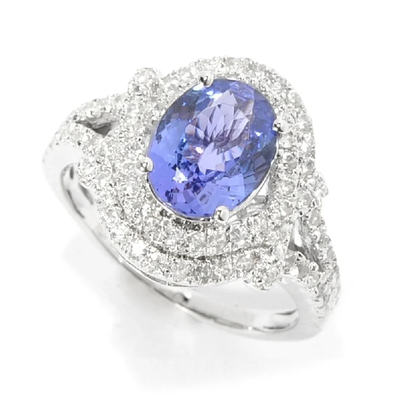 Shiny gold ring-925 Sterling Silver Tanzanite Ring