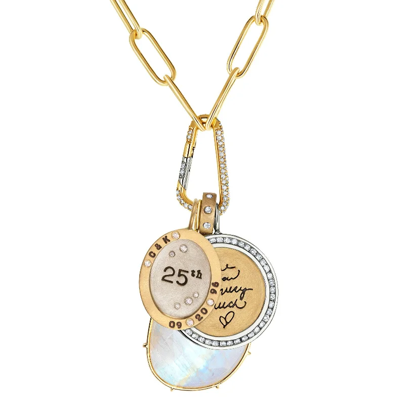 Frosty topaz necklace-Anniversary and Handwriting Necklace