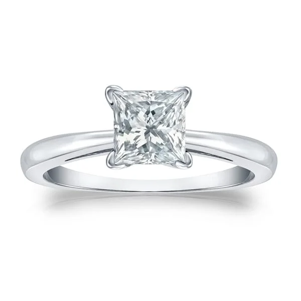 Fractured crystal ring-Auriya Platinum 2 1/4ctw Princess-Cut Solitaire Diamond Engagement Ring GIA Certified