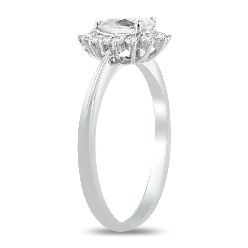 Gentle edge ring-Auriya Platinum 3/4ctw Diamond Engagement Ring (G, SI-2)