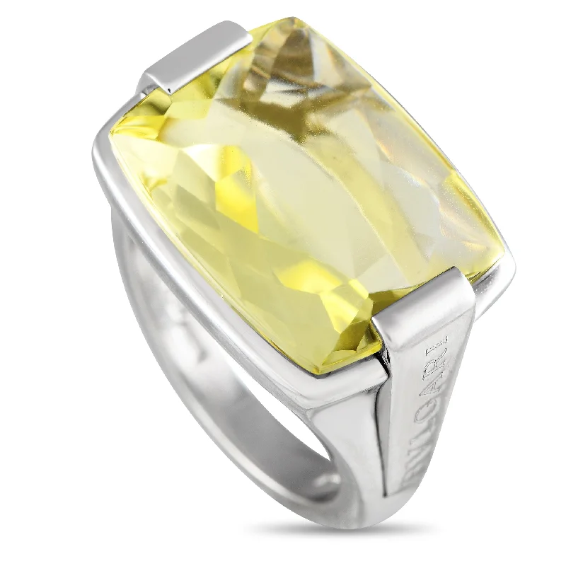 Dawn-cut ring-Bvlgari Allegra 18K White Gold Lemon Citrine Ring BV05-012224