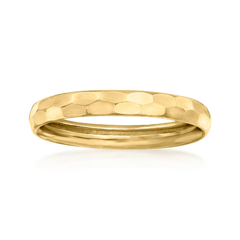 Prism-effect ring-Canaria 10kt Yellow Gold Hammered Ring