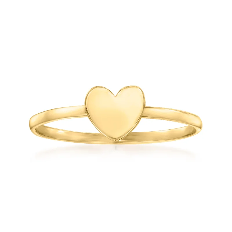 Elevated band ring-Canaria 10kt Yellow Gold Heart Ring