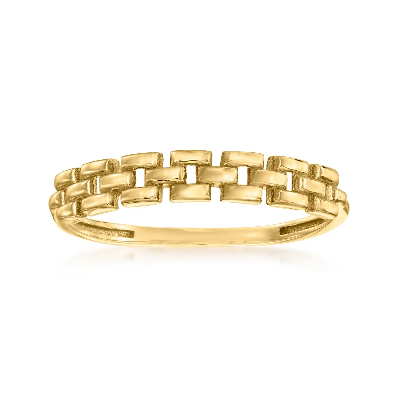 Spiral coil ring-Canaria 10kt Yellow Gold Panther-Link Ring