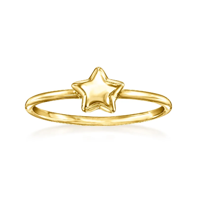 Rich marble ring-Canaria 10kt Yellow Gold Star Ring