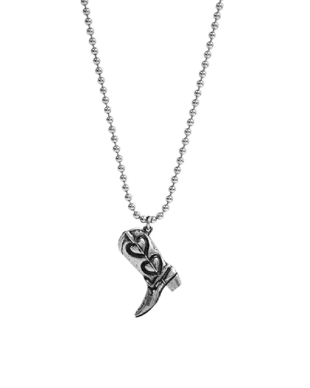 Shiny tungsten necklace-Boot Necklace