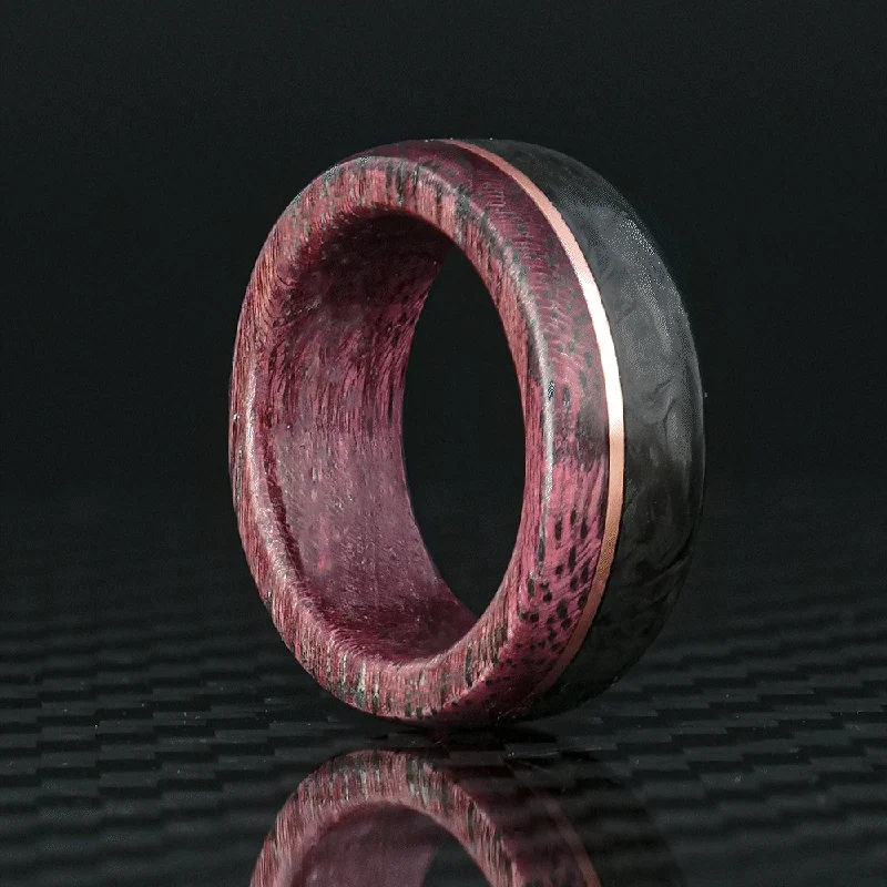 Plaited braid ring-Custom Carbon Fiber and Wood Ring