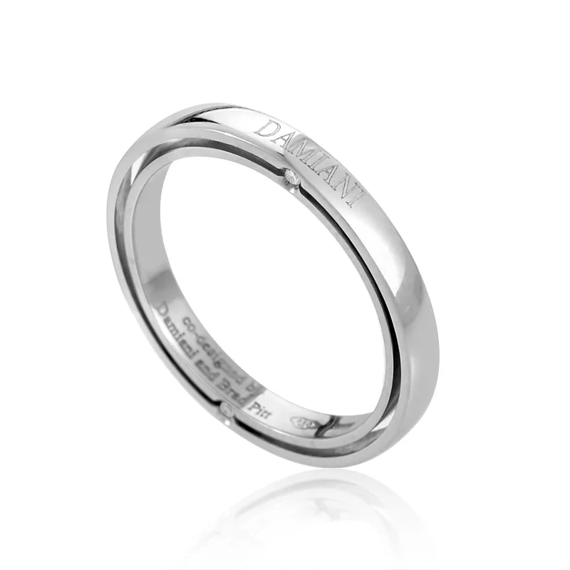 Leaf-wrap ring-Damiani D.Side Brad Pitt Platinum 4-Diamond Band Ring