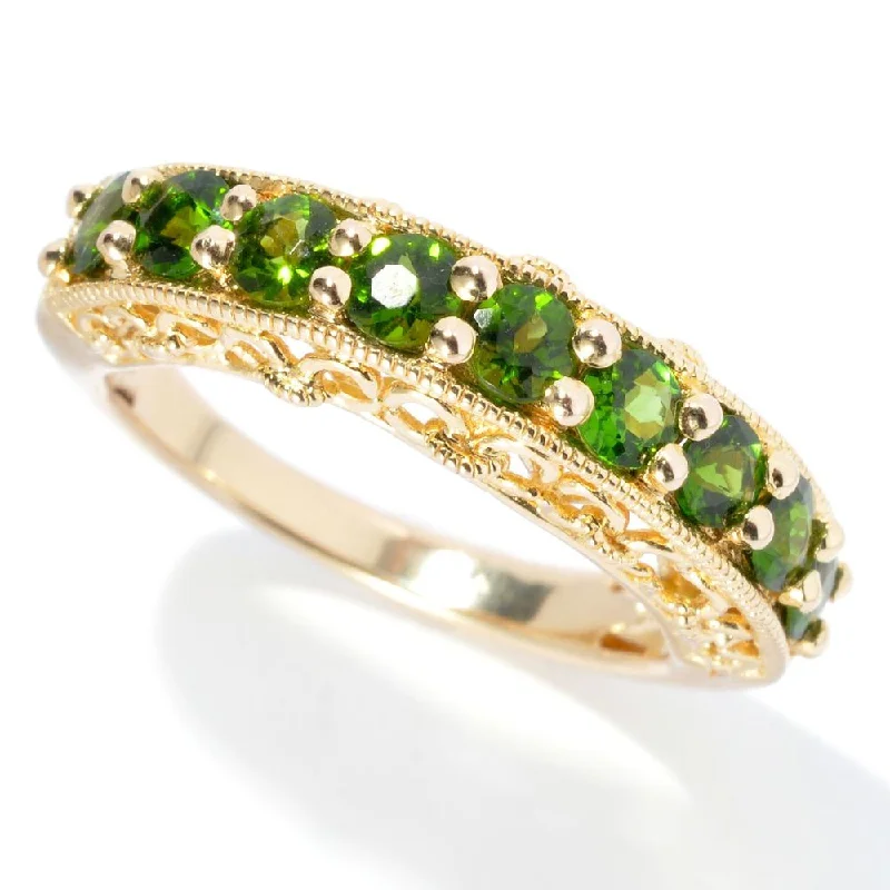 Worn finish ring-Exotic Gemstone Nine-Stone Band Ring