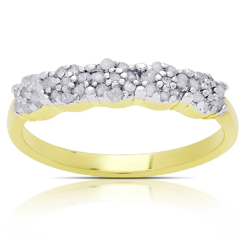 Rising ridge ring-Finesque Gold Over Silver or Sterling Silver 1/4ct TDW Diamond Ring