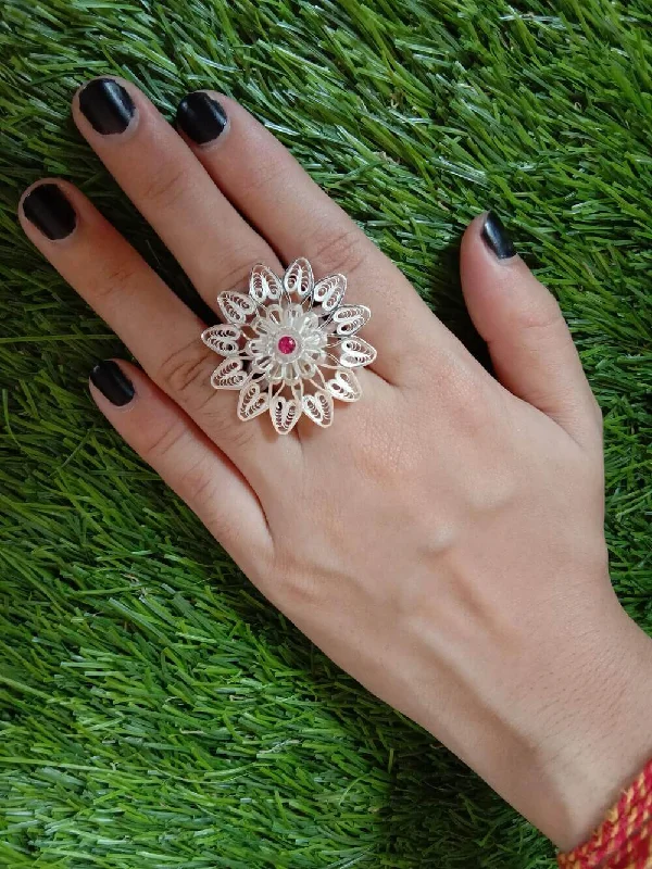 Exact-cut ring-Floral Stone Ring