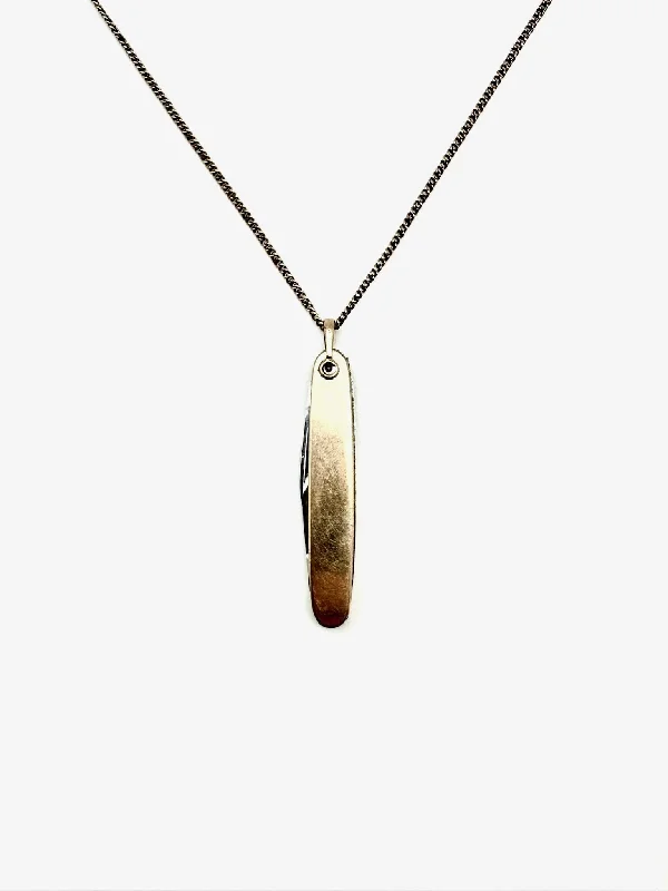 Worn finish necklace-Dominick Antique Pocket Knife Necklace