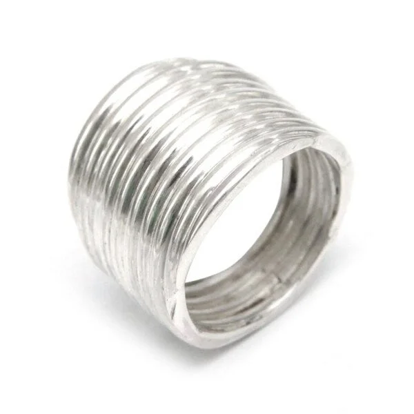 Wire-loop ring-Handmade Silver 'Andean Whirlwind' Ring (Peru)