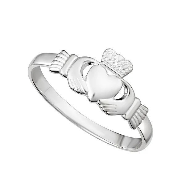 Glossy gem ring-Ladies Sterling Silver Claddagh Ring