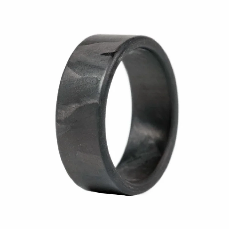 Divided band ring-The Ranger - Men's Black Carbon Fiber Wedding Ring