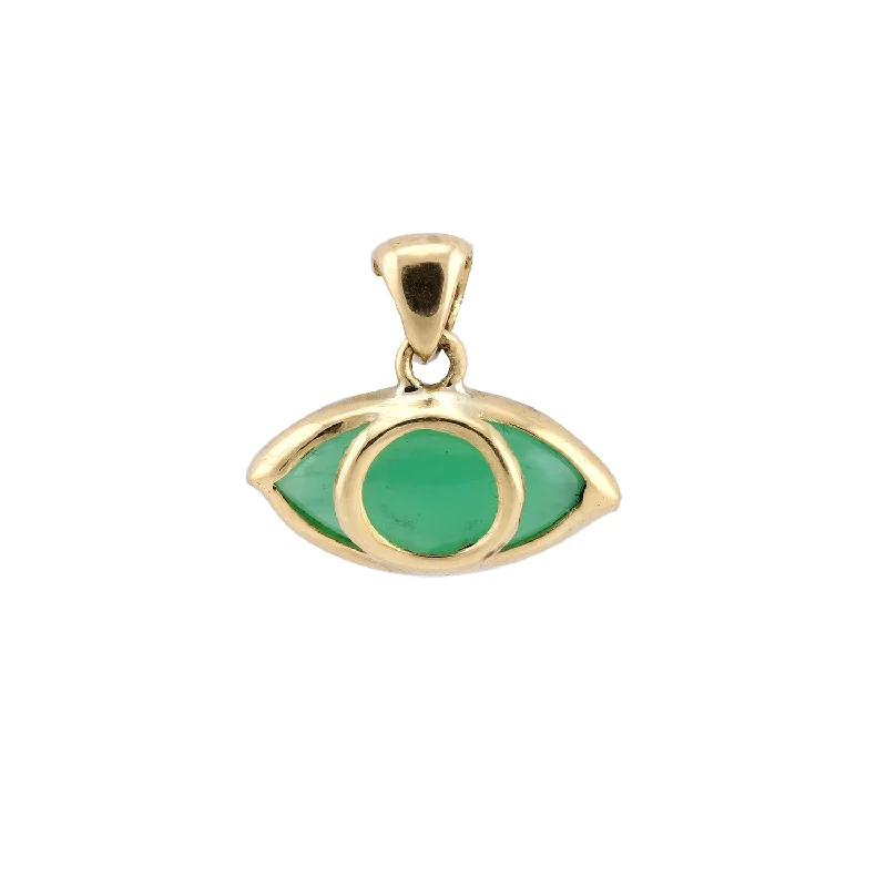 Rising ridge necklace-Third Eye Charm with Chrysoprase