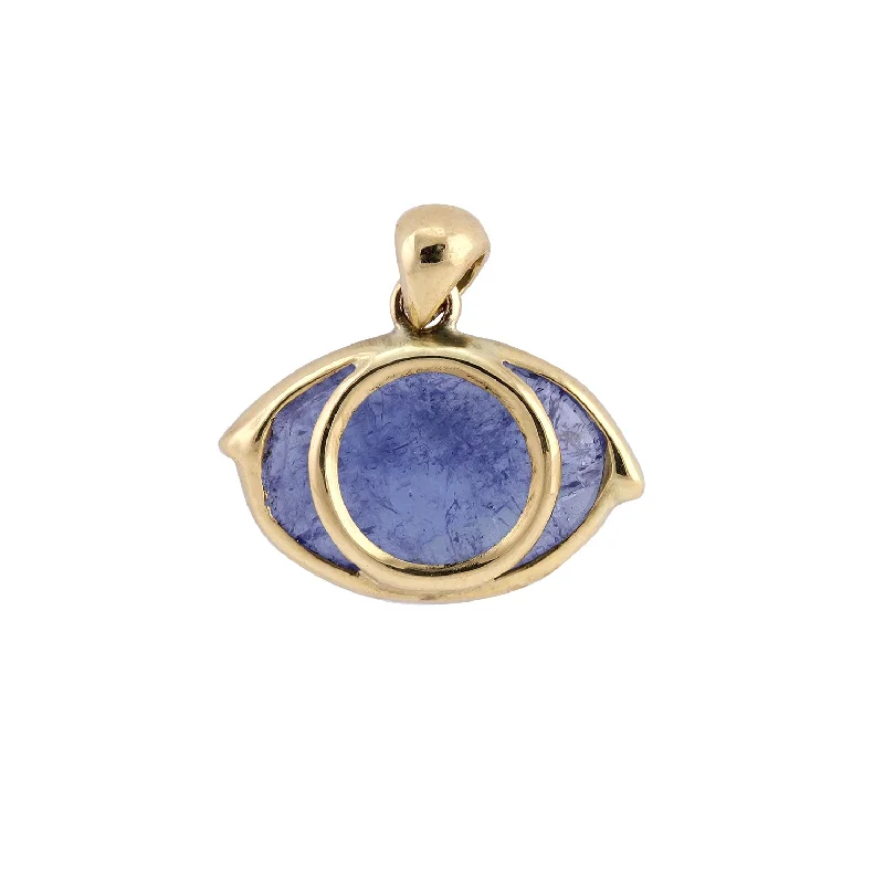 Textured necklace-Third Eye Charm with Tanzanite