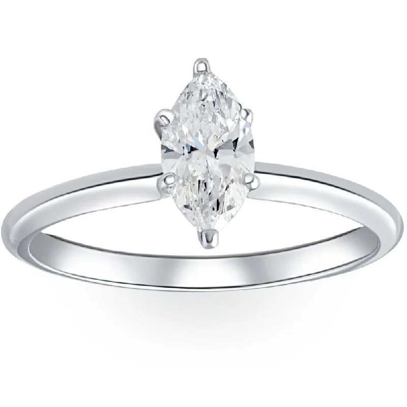 Lustrous quartz ring-Platinum .72Ct Marquise Natural Certified Diamond Solitaire Engagement Ring