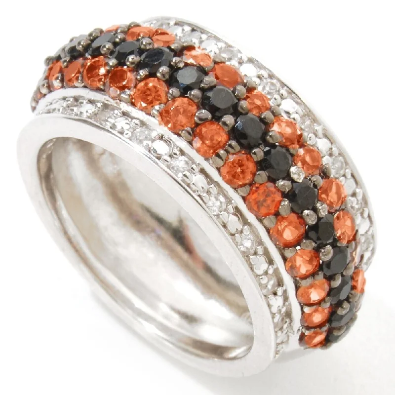 Luminous gem ring-Platinum O/ Silver 2.72Ctw Brown Zircon Band Ring