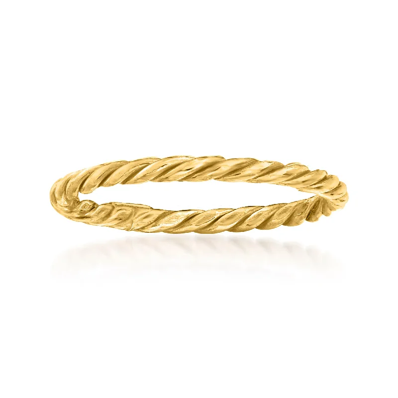 Hovering diamond ring-Ross-Simons 18kt Yellow Gold Rope Ring