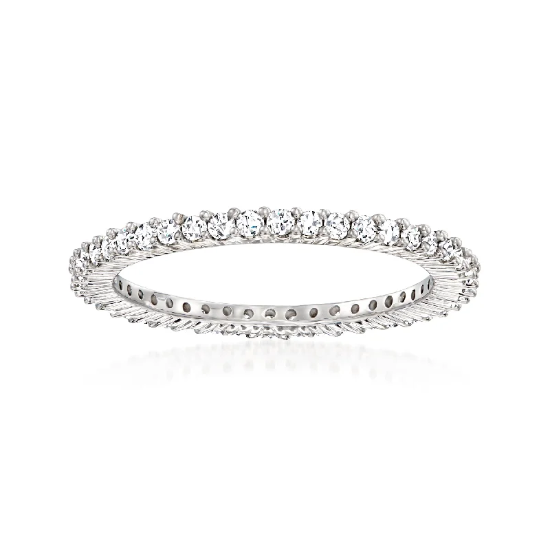 Chiseled gem ring-Ross-Simons Diamond Eternity Band in 14kt White Gold