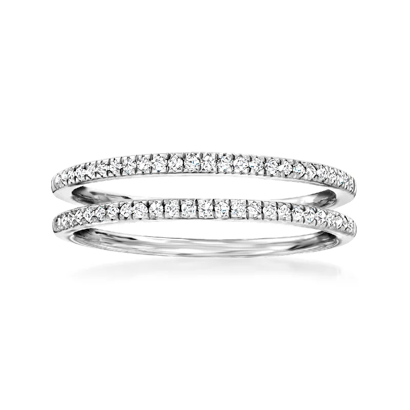 Bold gem ring-Ross-Simons Diamond Jewelry Set: 2 Stackable Rings in Sterling Silver