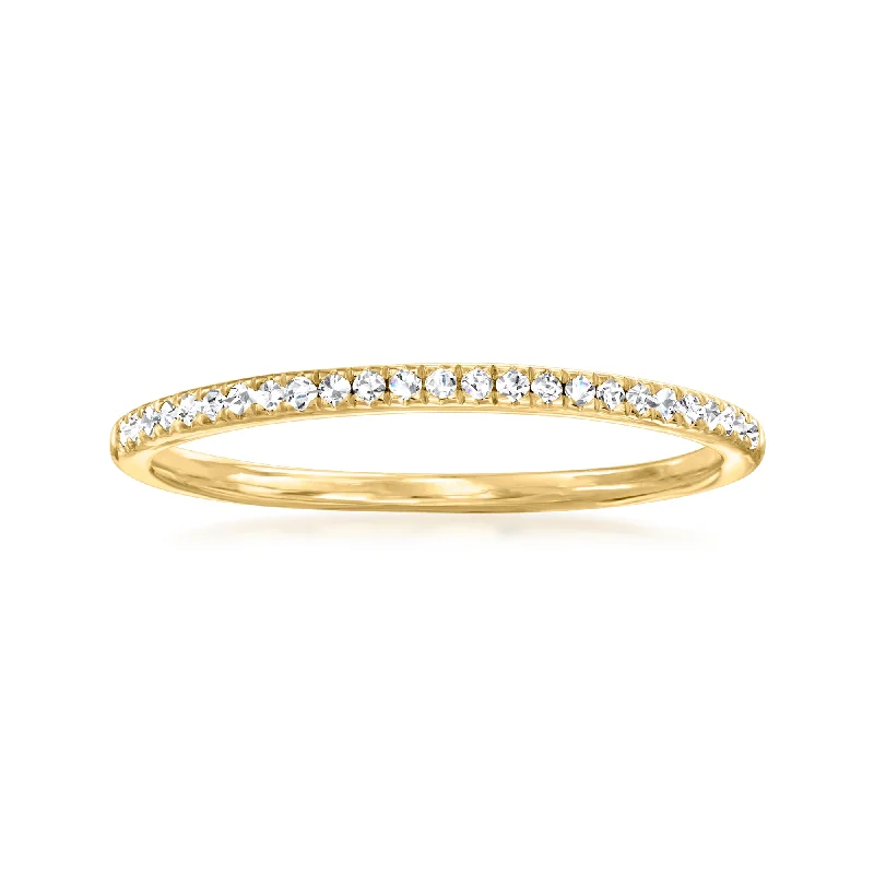 Grooved band ring-Ross-Simons Diamond Ring in 18kt Gold Over Sterling