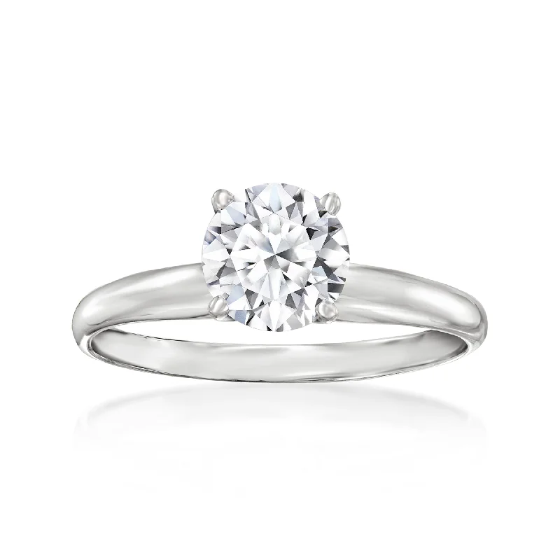 Tapered stone ring-Ross-Simons Lab-Grown Diamond Solitaire Ring in 14kt White Gold