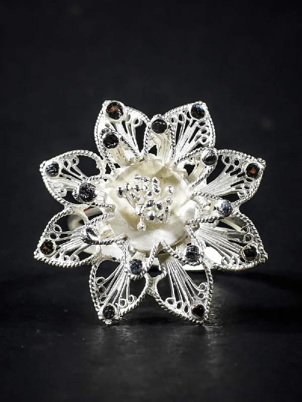 Frosty topaz ring-Kusum Silver Ring