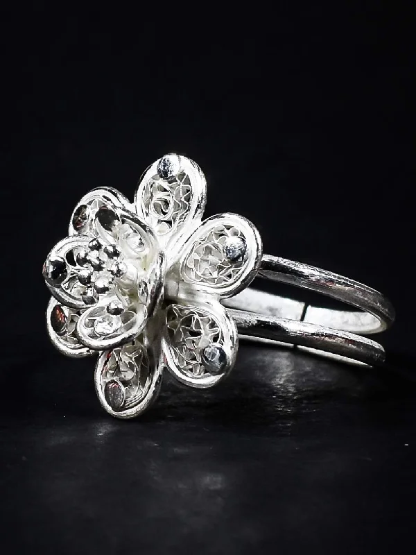 Long diamond ring-Blossom Ring