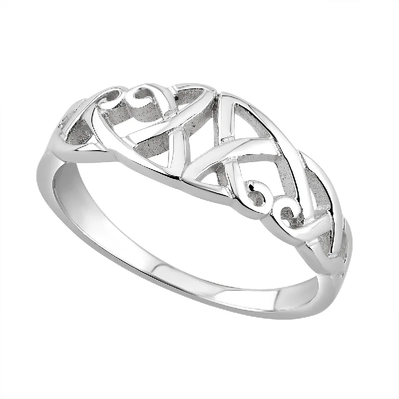 Dusk moon ring-Sterling Silver Celtic Knot Ring