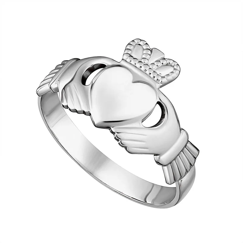 Ripple design ring-Gents Sterling Silver Claddagh Ring