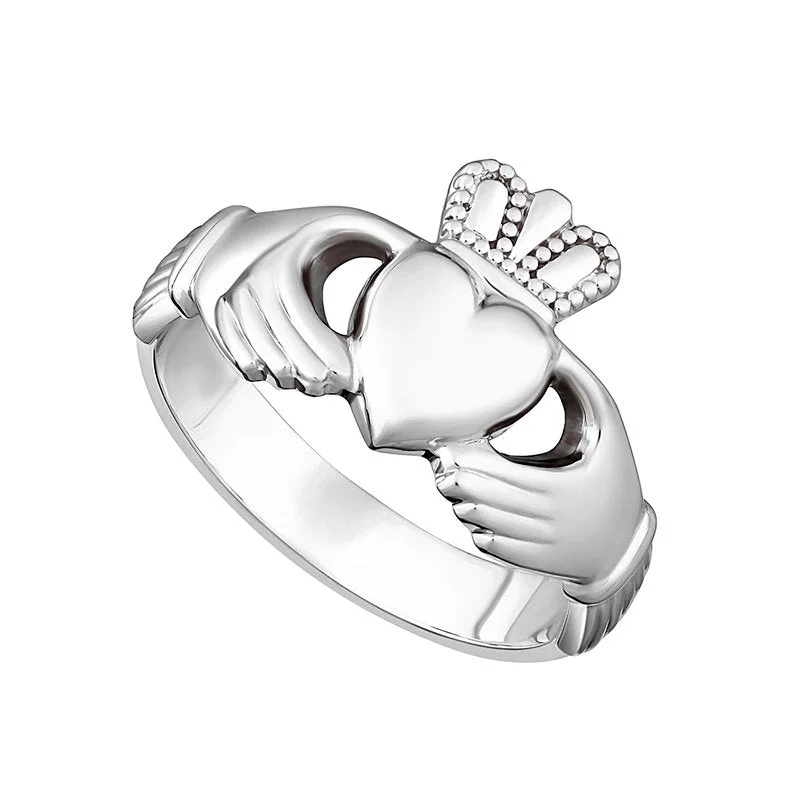 Hovering diamond ring-Gents Heavy Claddagh Ring (5.55 Grams)