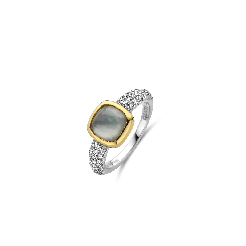 Deep-set stone ring-TI SENTO Ring 12331BL