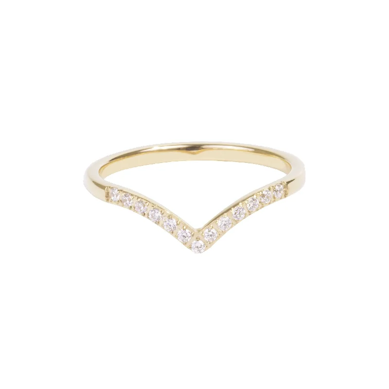 Thick gold ring-V shape ring