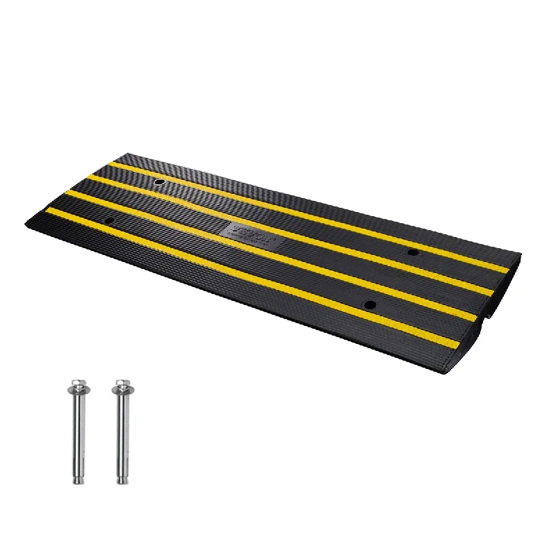 Sleek-cut ring-VEVOR Curb Ramp 2.6" Rise Rubber Driveway Ramps Heavy Duty 15T Weight Capacity Threshold Ramp