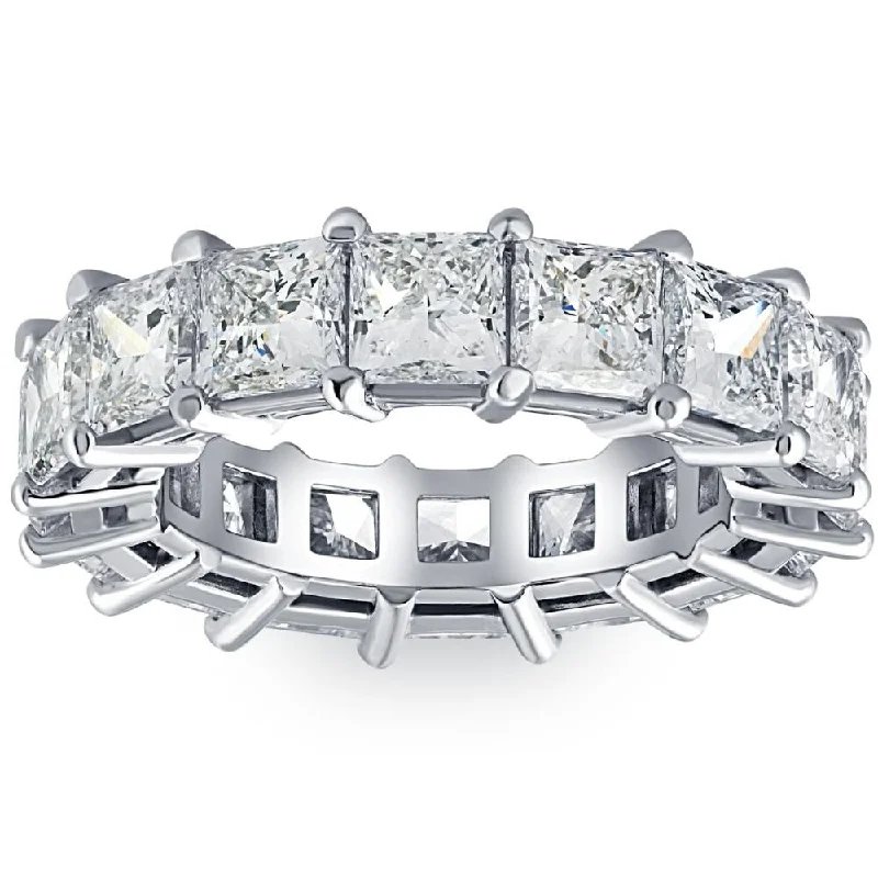 Peak stone ring-VS 8Ct Princess Cut Diamond Eternity Ring White, Yellow, or Rose Gold Lab Grown