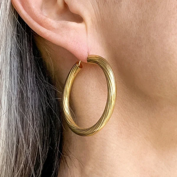 Rising ridge earrings-Vintage Hoop Earrings