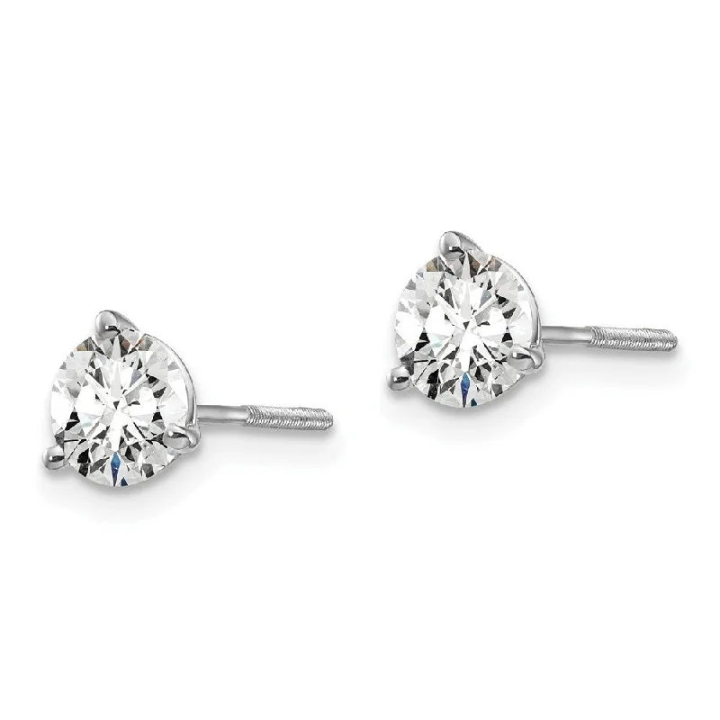 Frosty aquamarine earrings-14k White Gold True Origin Lab Grown Diamond Stud Earrings (1.00 cttw, Clarity- VS1-VS2, Color- D-E)