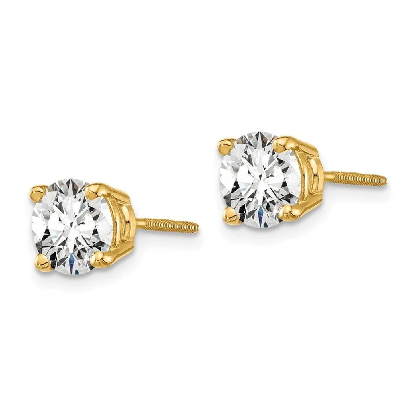 Radiant platinum earrings-14k Yellow Gold Lab Grown Diamond Stud Earrings (1.50 cttw, Clarity- SI1-SI2, Color- G-H)