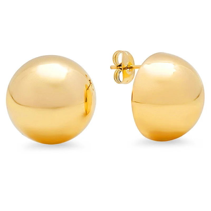 Lustrous citrine earrings-18 Kt Gold Plated Stud Earrings