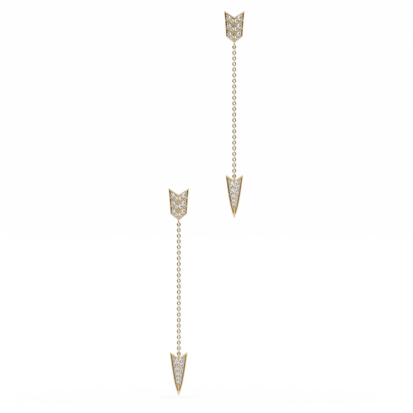 Ripple design earrings-Arrow Drop Earrings